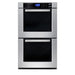 Cosmo 30 Inch Electric Stainless Steel Double Wall Oven with 5 Cu. Ft. Capacity, Turbo True European Convection, 7 Cooking Modes and Self-Cleaning Front