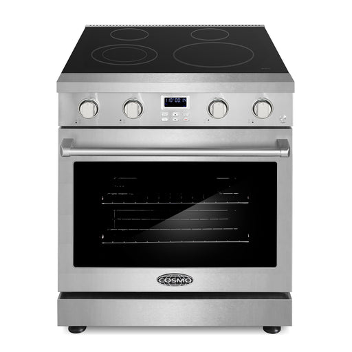 Cosmo 30 Inch Haven Collection 4.8 Cu. Ft. Electric Stainless Steel Range with 4 Burner Glass Cooktop and Convection Oven - COS-ERC304KBD Main