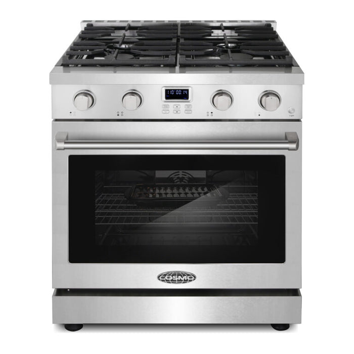 Cosmo 30 Inch Lumin Collection 4.8 Cu. Ft. Gas Stainless Steel Range with 4 Sealed Burners and Convection Oven - COS-GRC304KB Main