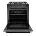 Cosmo 30 Inch Nebula Collection 5.0 Cu. Ft. Gas Matte Black Range with 5 Burners, Rapid Convection Oven and Cast Iron Grates - COS-305AGC-BK Open
