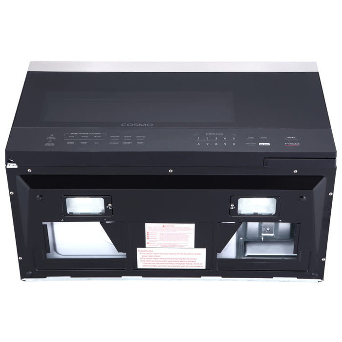 Cosmo 30 Inch Over the Range 1.6 Cu. Ft. Stainless Steel Microwave with Vent Fan Back