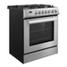 Cosmo 30 Inch Professional Style 5.0 Cu. Ft. Single Oven Gas Stainless Steel Range with 5 Burner Cooktop and Heavy Duty Cast Iron Grates - COS-305AGC Side