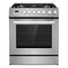 Cosmo 30 Inch Professional Style 5.0 Cu. Ft. Single Oven Gas Stainless Steel Range with 5 Burner Cooktop and Heavy Duty Cast Iron Grates - COS-305AGC Front
