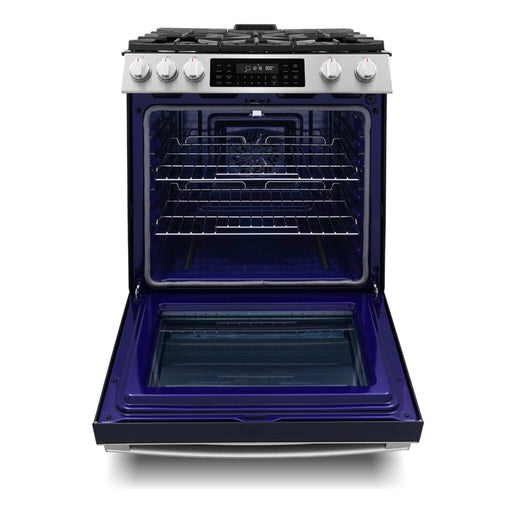 Cosmo 30 Inch Professional Style Slide-In Freestanding 6.1 Cu. Ft. Gas Stainless Steel Range with 5 Sealed Gas Burners and Self Clean Air Fry Oven - COS-GRC305KTD Oven