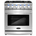 Cosmo 30 Inch Slide-In Freestanding Gas Stainless Steel Range with 5 Sealed Burners, Cast Iron Grates, 4.5 Cu. Ft. Capacity Convection Oven - COS-EPGR304 front