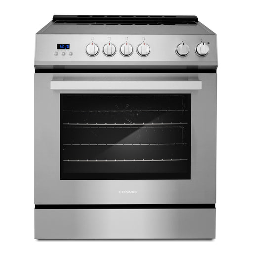 Cosmo 30 Inch Stellar Collection 5.0 Cu. Ft. Electric Stainless Steel Range with 4 Burner Glass Cooktop and Convection Oven - COS-ERD304K Main