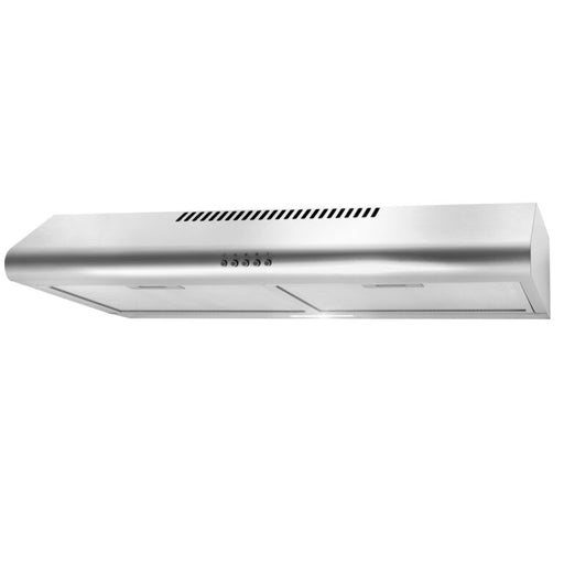 Cosmo 30 Inch Under Cabinet Stainless Steel Range Hood with Ducted/Ductless Convertible Duct, Slim Kitchen Stove Vent with, 3 Speed Exhaust Fan, Reusable Filter and LED Lights - COS-5MU30 Side