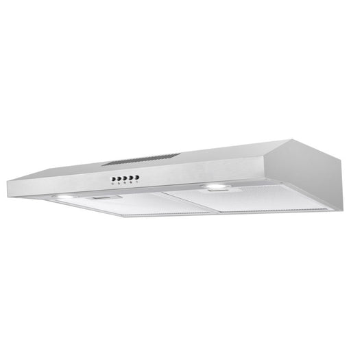 Cosmo 30 Inch Under Cabinet Stainless Steel Range Hood with Ducted/Ductless Convertible Slim Kitchen Over Stove Vent, 3 Speed Exhaust Fan, Reusable Filter and LED Lights - COS-5U30 Side