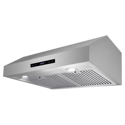Cosmo 30 Inch Under Cabinet Stainless Steel Range Hood with LED Light, 380 CFM, Permanent Filter and Convertible from Ducted to Ductless - UMC30 Side