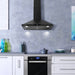 Cosmo 30 Inch Vista Collection 380 CFM Ducted Wall Mount Matte Black Range Hood with Touch Controls and LED Lights - COS-63175S-BK Atatched