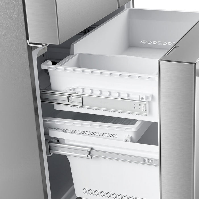 Cosmo 36 Inch 3-Door French Door Stainless Steel Refrigerator with Water Dispenser, Ice Maker, Counter Depth and 22.4 Cu. Ft. Capacity - COS-FDR223GWSS Bottom