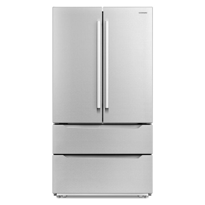 Cosmo 36 Inch 4 Door French Door Built In Refrigerator 22.5 Cu. Ft. with Stainless Steel Pull Handle and Counter Depth Main