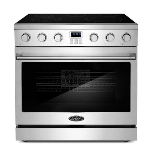 Cosmo 36 Inch Commercial Style 6.0 Cu. Ft. Electric Stainless Steel Range with 5 Burner Glass Cooktop and Convection Oven - COS-ERC365KBD Main