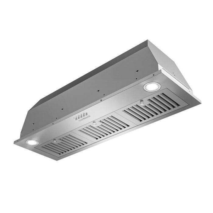 Cosmo 36 Inch Ducted 380 CFM Insert Stainless Steel Range Hood with Push Button Controls LED Lights and Permanent Filters - COS-36IRHP Side