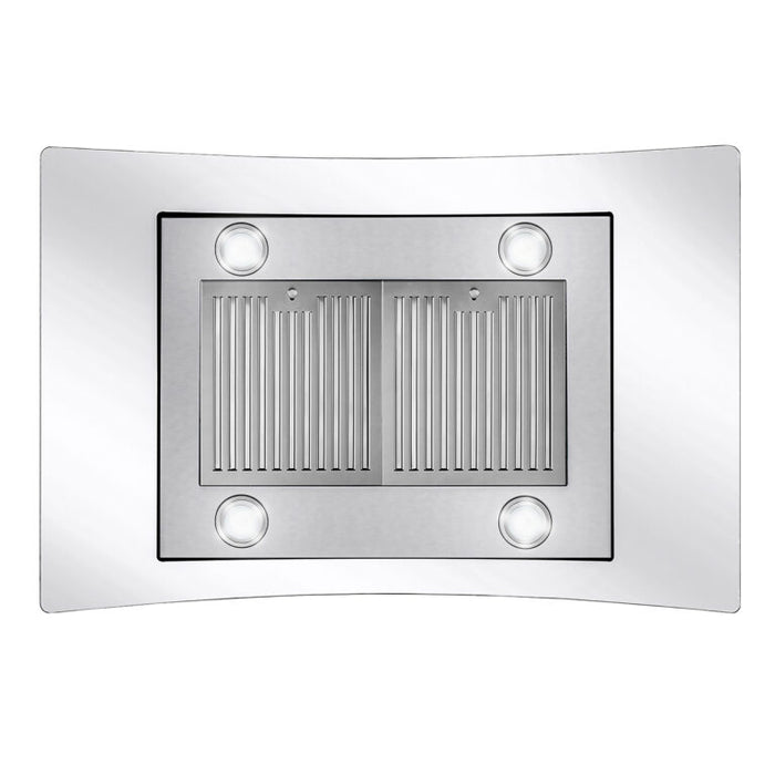 Cosmo 36 Inch Ducted/Ductless Island Stainless Steel Range Hood with 380 CFM, 3 Speeds, Ducted, Permanent Filters, Soft Touch Controls, LED Lights and Curved Glass Hood - COS-668ICS900 Air Filter