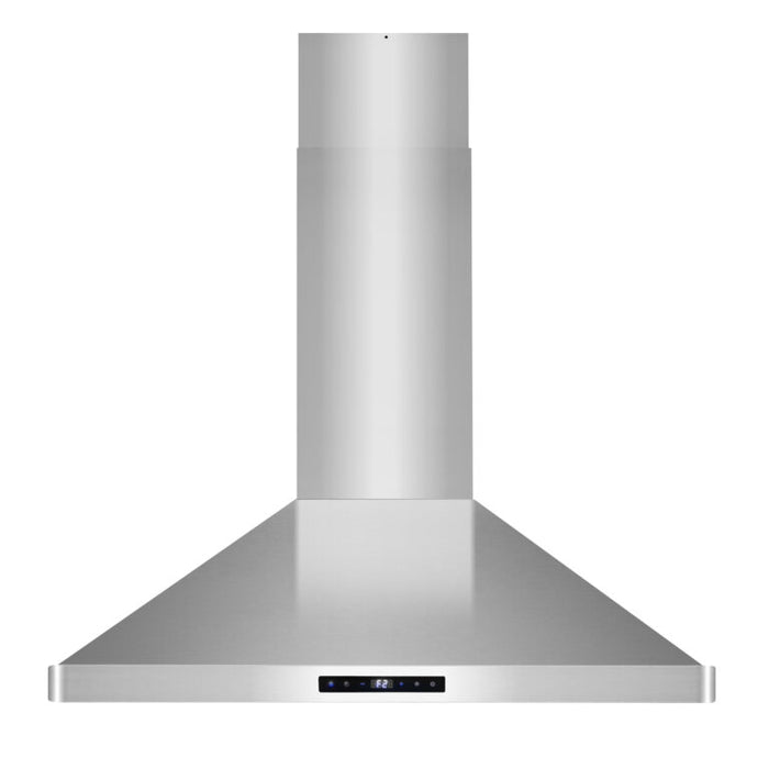 Cosmo 36 Inch Ducted Island Stainless Steel Range Hood with 380 CFM, 3-Speed Fan, Permanent Filters and LED Lights - COS-63ISS90 Front