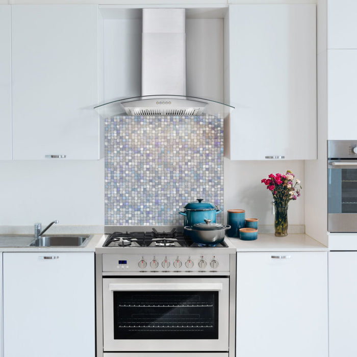 Cosmo 36 Inch Ducted Wall Mount Stainless Steel Range Hood with LED Lighting and Permanent Filters - COS-668A900 Attached