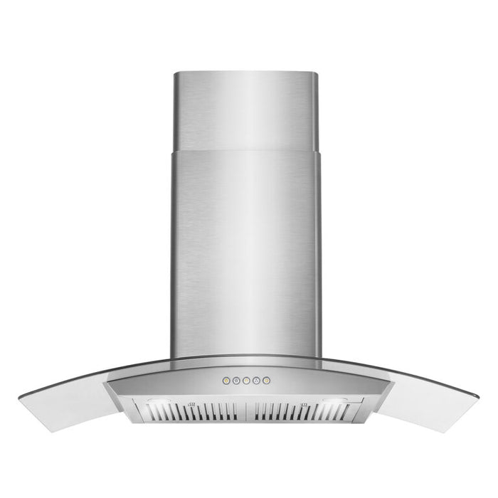 Cosmo 36 Inch Ducted Wall Mount Stainless Steel Range Hood with LED Lighting and Permanent Filters - COS-668A900 Front