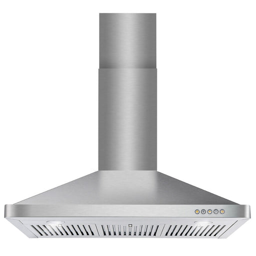Cosmo 36 Inch Ducted Wall Mount Stainless Steel Range Hood with Touch Controls, LED Lighting and Permanent Filters - COS-63190 Front