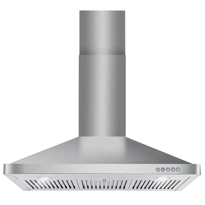 Cosmo 36 Inch Ducted Wall Mount Stainless Steel Range Hood with Touch Controls, LED Lighting and Permanent Filters - COS-63190 Front
