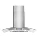 Cosmo 36 Inch Ducted Wall Mount Stainless Steel Range Hood with Touch Controls, LED Lighting and Permanent Filters Front