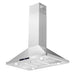 Cosmo 36 Inch Ductless Island Stainless Steel Range Hood with Soft Touch Controls, LED Lights, and Permanent Filters - COS-63ISS90-DL Side
