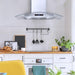 Cosmo 36 Inch Ductless Wall Mount Range Hood in Stainless Steel with Soft Touch Controls, LED Lighting and Carbon Filter Kit for Recirculating - COS-668WRCS90-DL Attached