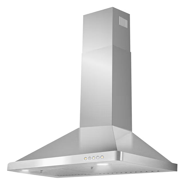 Cosmo 36 Inch Ductless Wall Mount Stainless Steel Range Hood with LED Lighting and Carbon Filter Kit for Recirculating - COS-63175-DL Side