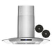 Cosmo 36 Inch Ductless Wall Mount Stainless Steel Range Hood with LED Lighting and Carbon Filter Kit for Recirculating - COS-668AS900-DL Front