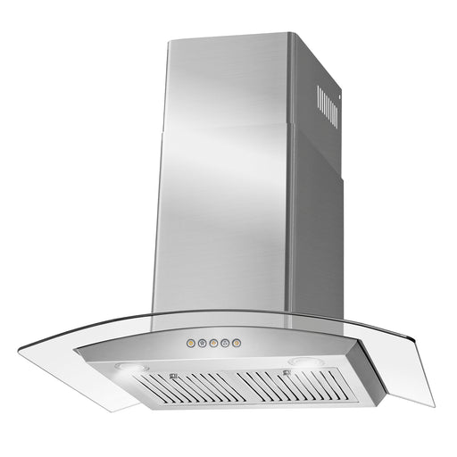 Cosmo 36 Inch Ductless Wall Mount Stainless Steel Range Hood with Push Button Controls, LED Lighting and Carbon Filter Kit for Recirculating - COS-668WRC90-DL Side