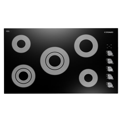 Cosmo 36 Inch Electric Ceramic Glass Cooktop with 5 Burners, Dual Zone Elements, Hot Surface Indicator Light and Control Knobs - COS-365ECC Main