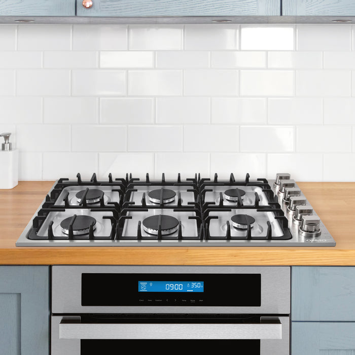 Cosmo 36 Inch Gas Stainless Steel Cooktop with 6 Italian Made Burners - COS-DIC366 Attached