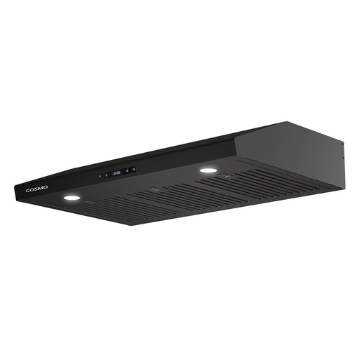 Cosmo 36 Inch Haven Collection 500 CFM Ducted Under Cabinet Matte Black Range Hood with Touch Controls and LED Lights - COS-KS6U36-BK Side
