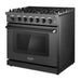 Cosmo 36 Inch Haven Collection 6.0 Cu. Ft. Gas Matte Black Range with 6 Burners, Convection Oven, Knob LEDs and Storage Drawer - COS-EPGR366-BK Right