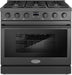 Cosmo 36 Inch Lumin Collection 6.0 Cu. Ft. Gas Matte Black Range with 6 Sealed Burners and Convection Oven - COS-GRC366KB-BK Main