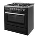 Cosmo 36 Inch Nebula Collection 3.8 Cu. Ft. Gas Matte Black Range with 5 Burners, Rapid Convection Oven and Cast Iron Grates - COS-965AGC-BKS Side