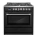 Cosmo 36 Inch Nebula Collection 3.8 Cu. Ft. Gas Matte Black Range with 5 Burners, Rapid Convection Oven and Cast Iron Grates - COS-965AGC-BKS Main