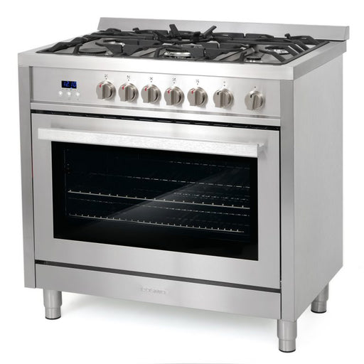Cosmo 36 Inch Professional Style 3.8 Cu. Ft. Single Oven Gas Stainless Steel Range with 5 Burner Cooktop and Heavy Duty Cast Iron Grates - COS-965AGFC Side