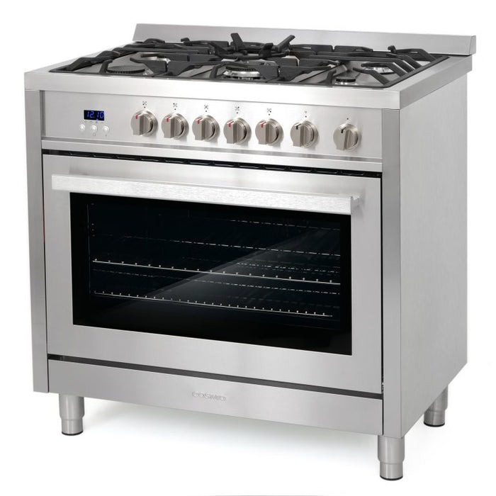 Cosmo 36 Inch Professional Style 3.8 Cu. Ft. Single Oven Gas Stainless Steel Range with 5 Burner Cooktop and Heavy Duty Cast Iron Grates - COS-965AGFC Side
