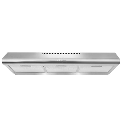 Cosmo 36 Inch Under Cabinet Stainless Steel Range Hood Ductless Convertible Duct, Slim Kitchen Stove Vent with 3 Speed Exhaust Fan, Reusable Filter and LED Lights - COS-5MU36 Front