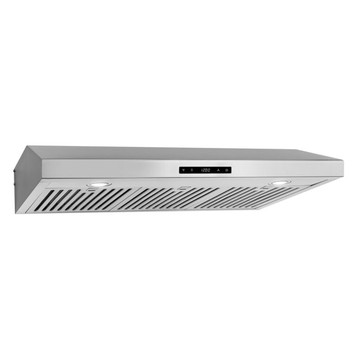 Cosmo 36 Inch Under Cabinet Stainless Steel Range Hood with Digital Touch Controls, 3-Speed Fan, LED Lights and Permanent Filters - COS-KS6U36 Side