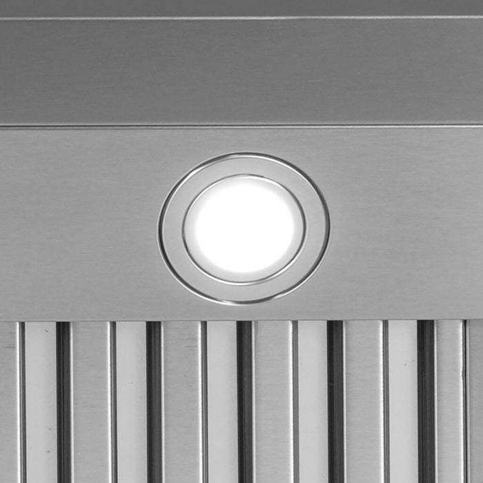 Cosmo 48 Inch Ducted Under Cabinet Stainless Steel Range Hood with Soft-Touch Controls, Permanent Filters, 4-Speed Fan and LED Lights - COS-QS48 Light