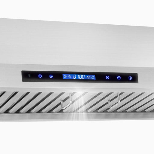 Cosmo 48 Inch Ducted Under Cabinet Stainless Steel Range Hood with Soft-Touch Controls, Permanent Filters, 4-Speed Fan and LED Lights - COS-QS48 Digital