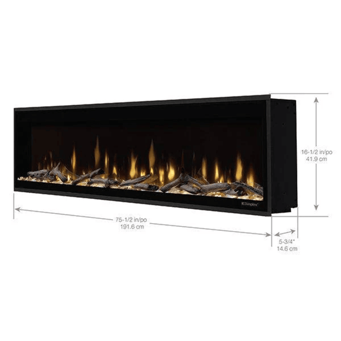 Dimplex Ignite Evolve 74 Inch Built-In Linear Electric Fireplace Dimensions