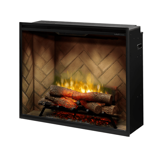 Dimplex Revillusion 36 Inch Herringbone Brick Built-In Electric Firebox Right