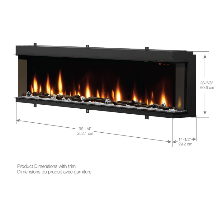 Dimplex Ignite Bold Built-In Linear Electric Fireplace Dimensions 100 Inch