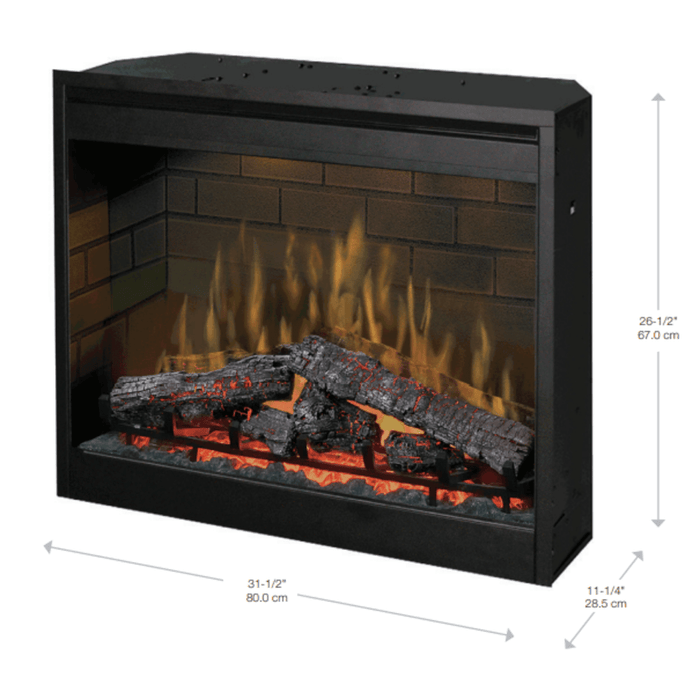 Dimplex 30 Inch Self-Trimming Plug-In Electric Firebox Dimensions