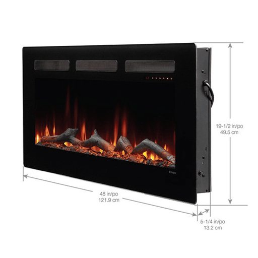 Dimplex 48 Inch Sierra Wall-Mount/Built-In Linear Electric Fireplace Dimensions