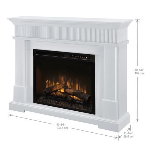 Dimplex 49 Inch Jean White Mantel Electric Fireplace Dimensions