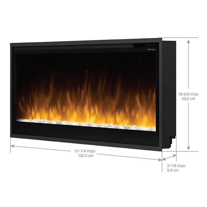 Dimplex 50 Inch Multi-Fire Slim Linear Electric Fireplace Insert Dimensions